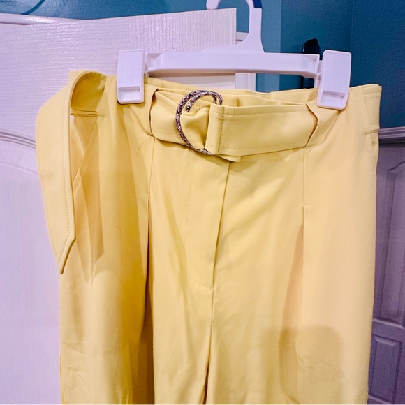 NWT $445 Tanya Taylor Pant Size 8 Daffodil Yellow High Waist Straight Leg - Picture 10 of 10